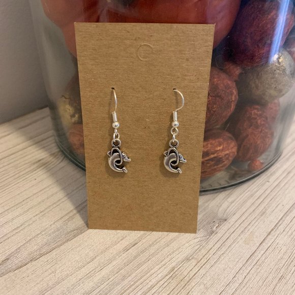 Dolphin Dangle Earrings - Picture 2 of 2